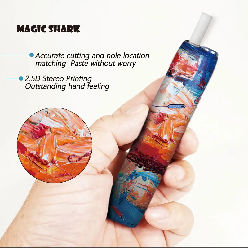 Magic Акула 2019 Живопись чехол Стикеры для IQOS3 технология 3 мульти печати стерео