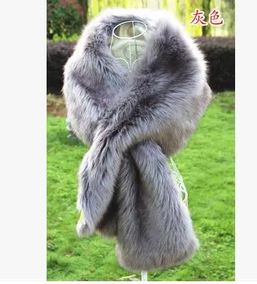 Женский широкий меховой воротник из искусственного меха енота|raccoon fur shawl|fake collarfur