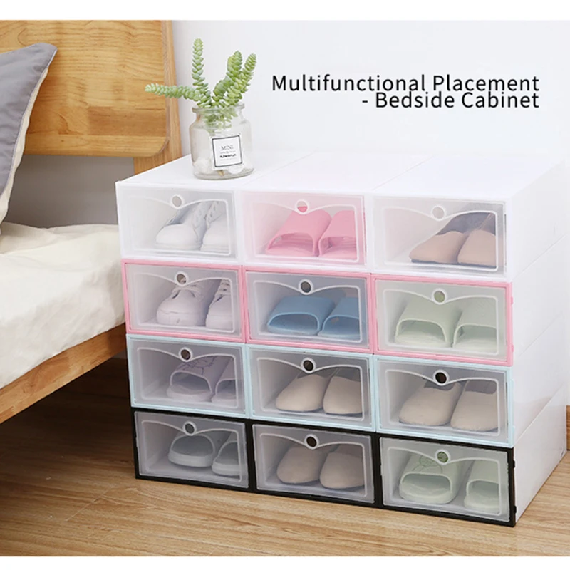 4 шт./компл. утолщенные флип-туфли прозрачные ящики пластиковые обувные коробки