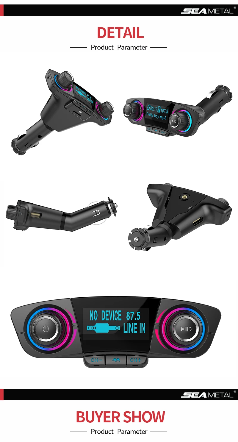 Аудио Автомобильный mp3 плеер USB модулятор Bluetooth fm-передатчик светодиодный двойной USB Мобильный телефон громкой связи дисплей зарядное устройство беспроводной музыка