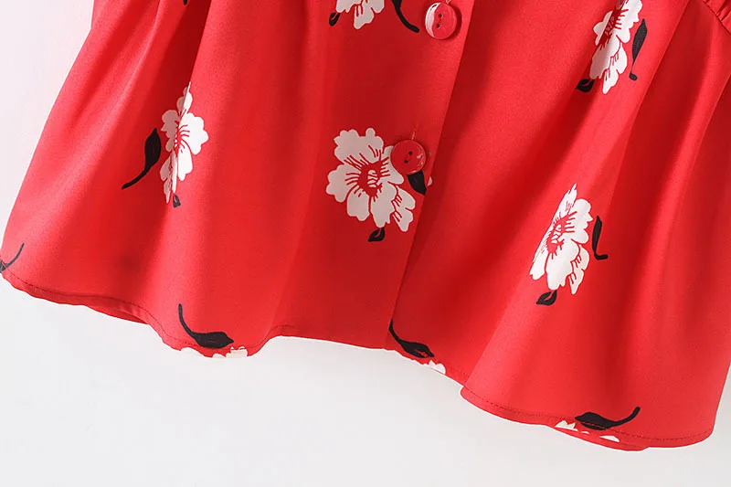 H. SA Для женщин сексуальные блузки и рубашки для мальчиков короткий рукав красный