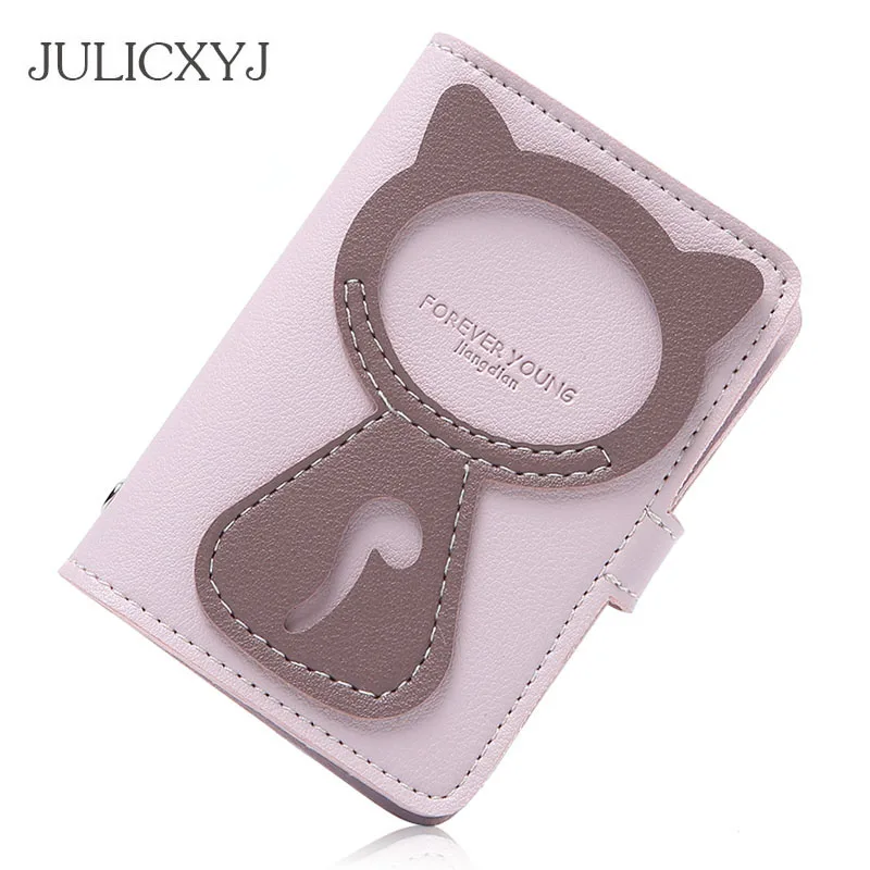 

JULICXYJ Cute Cat Design Women Card Holder ID Credit Cards Wallet Clutch Passport Cover Business Card Bag Case