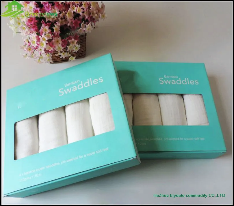 Alibaba Trade Assurance 4-Pack Bamboo fiber Blanket Wholesale Gauze Muslin Swaddle 4PCS/Box 43&quotx43&quot | Дом и сад