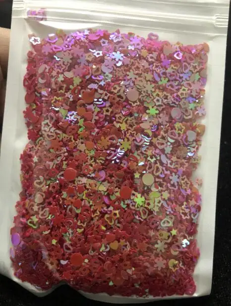 20 г Микс стиль звезда сердце Снежинка Лазерная блестка DIY каваи смолы вещи ювелирные изделия материал дизайн ногтей Декор блестки хлопья - Цвет: 18red