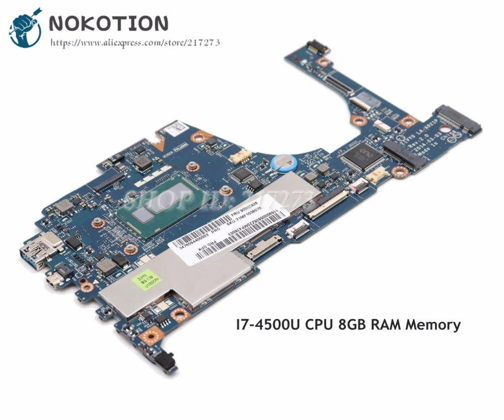 Материнская плата NOKOTION для ноутбука Lenovo yoga 2 13 3 дюйма SR16Z I7 4500U CPU ZIVY0|Материнские
