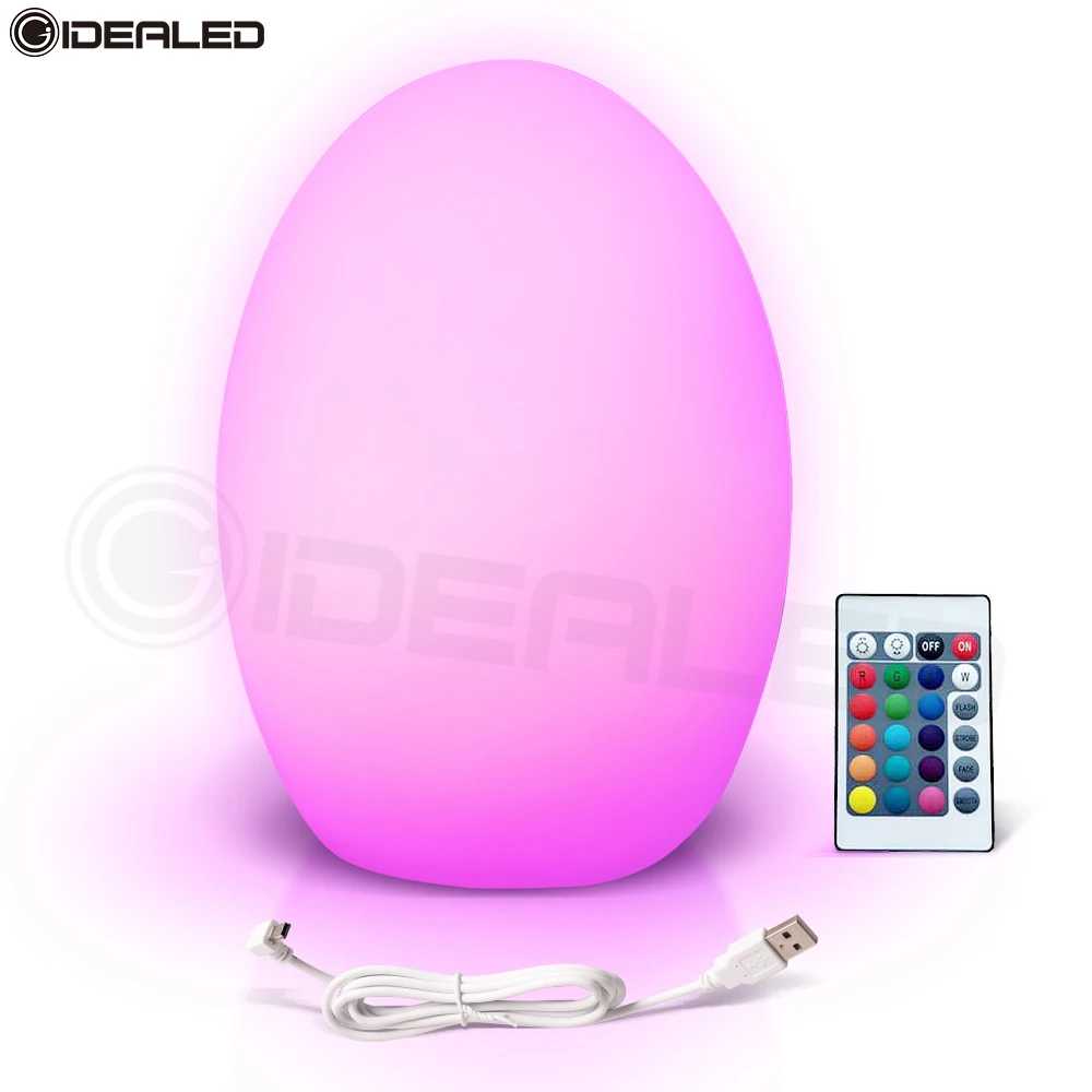 

LED Night Light Egg Rechargeable Smart Table Night Lamp 15cm work with Alexa Vioce Control 10 Colors App Control