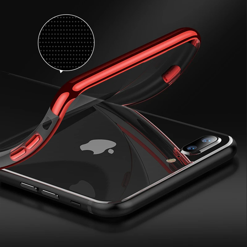 Силиконовый прозрачный мягкий чехол для iPhone X XR XS Max iphone 6S 6 7 8 8Plus Прозрачный