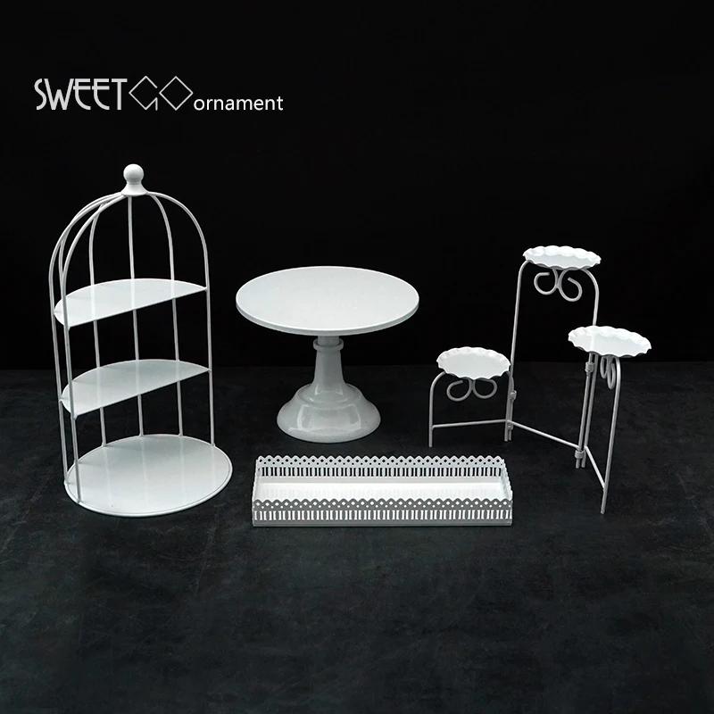 Набор белых подставок для торта SWEETGO инструменты мастики и десертный стол