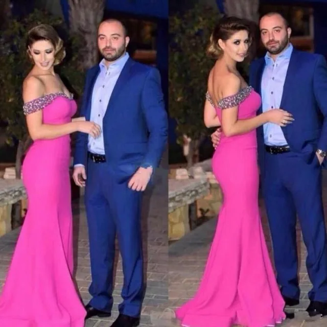 vestido de festa цвета фуксии длинные вечерние платья будуарное платье De Soiree на заказ Русалка Длинные Пышные длина до пола