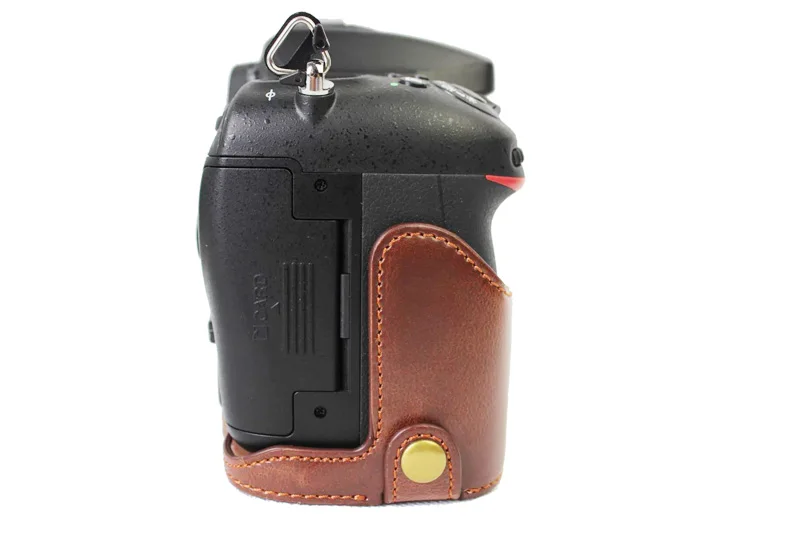 Retro Vintage PU Leather Camera Bag Half case for Nikon D7100 D7200 with open battery | Электроника