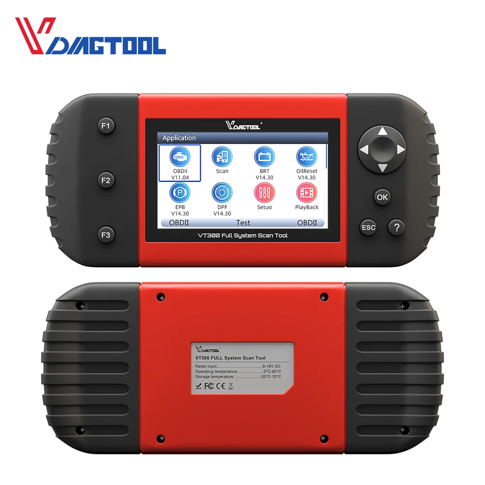 VDIAGTOOL VT300 Auto Diagnostic Scanner EPB DPF DRP BRT OBDII OBD2 Support Multi Car Models Automotive Tools |