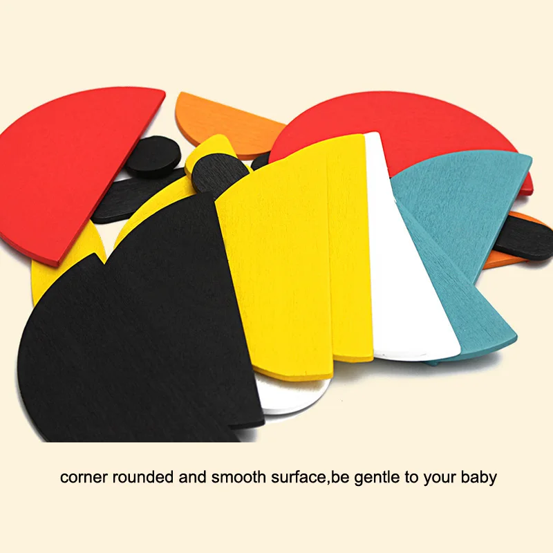 Детские деревянные игрушки пазлы забавные с животными английские карточки