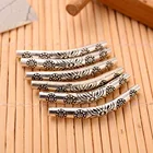 35*4 мм 10 шт.лот античные посеребренные бусины, изогнутые трубки, разделители, бусины для ожерелья, браслета, фурнитура для изготовления ювелирных изделий своими руками