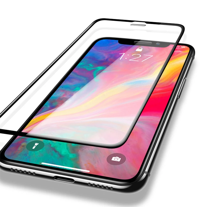 Закаленное стекло для iPhone XR X XS Max 7 6 6s 8 Plus Защитная пленка экрана 5 5C 5S SE полная