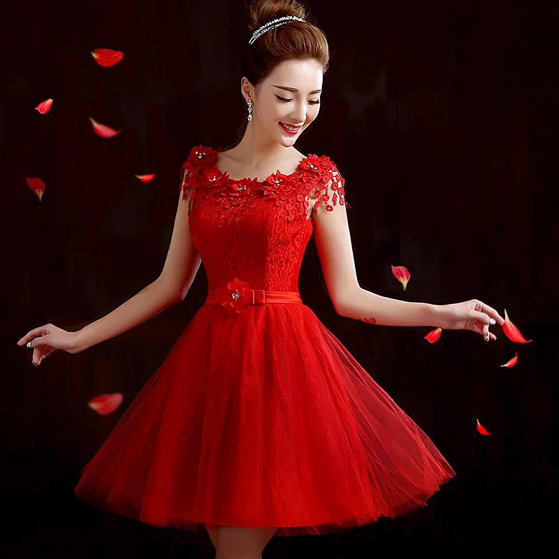 

Новинка; короткое коктейльное платье принцессы трапециевидной формы без рукавов; коллекция 2016 года; красное кружевное платье с кружевной а...