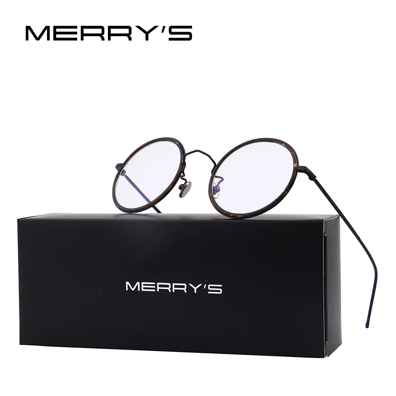Модные женские круглые оправы для очков Merry's, Классические мужские очки S'8109 - Цвет оправы: C05 Leopard