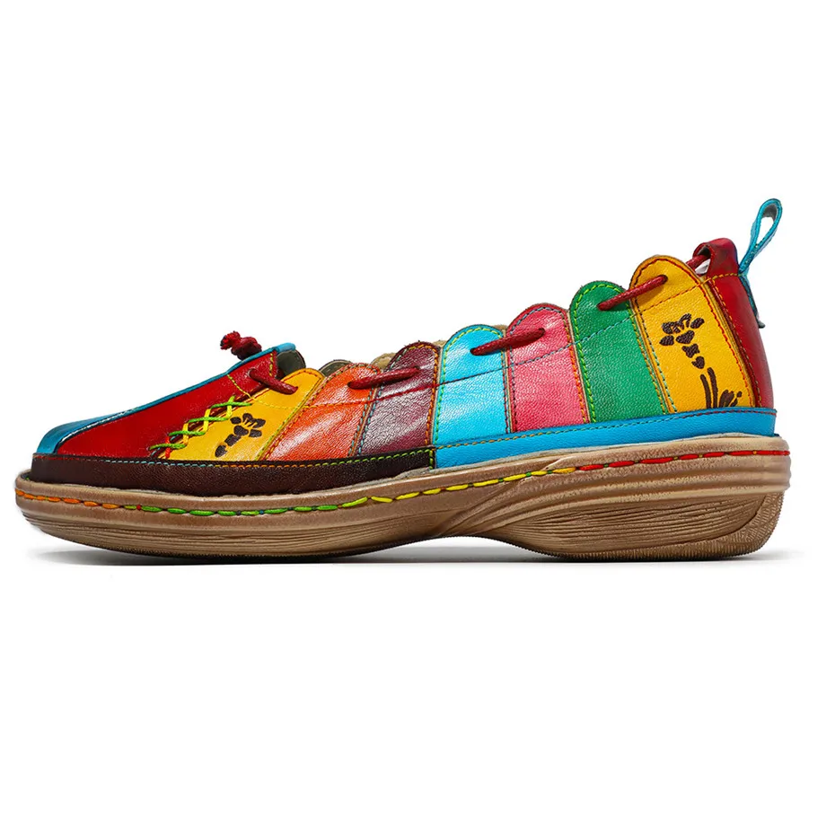 Женские мокасины из натуральной кожи туфли ручной работы с цветочным принтом