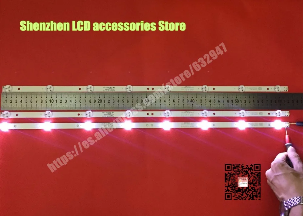 12 шт./лот для TCL LE32D59 K320WD1 ТВ подсветка лампы бар 4708-K320WD-A2213K01 1 шт. = 8LED 618 мм |