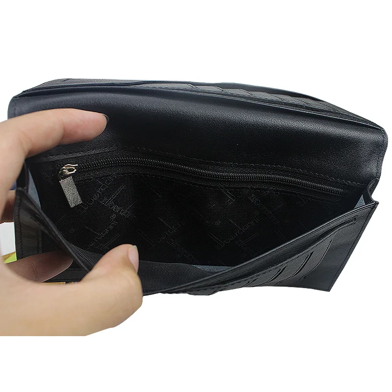 Длинный кошелек A208A для мужчин мягкий бумажник на молнии большой купюр визитница