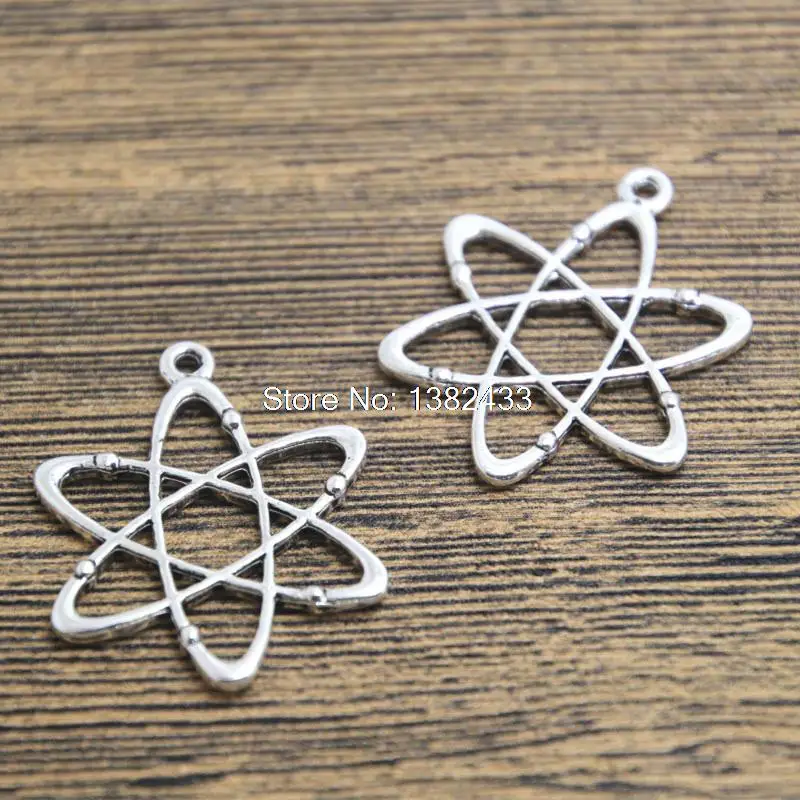 15 шт. подвески Atom Chemistry Античная Посеребренная Подвеска 26x33мм|charm pendant|charm antique