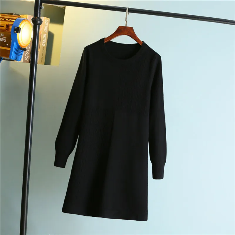 2018 осенне-зимний новый женский свитер с круглым воротником и длинными рукавами