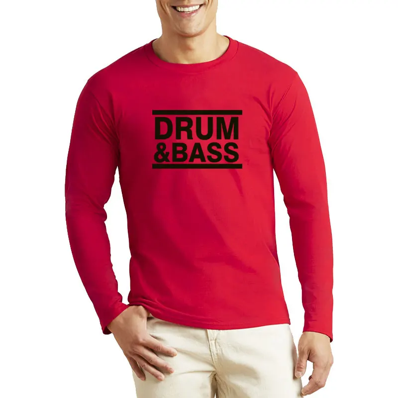 

Music DRUM N BASS DNB RUN DMC Letter Mens T Shirt Hip Hop T Shirts Men Cotton Long Sleeve Tee Shirt