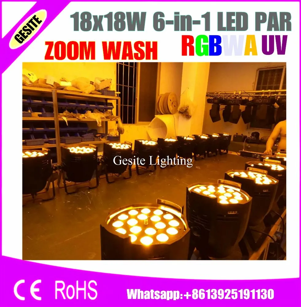 Заводская цена DMX Wash Par Can 6in1 RGBWAUV 18x18w LED Zoom | Лампы и освещение