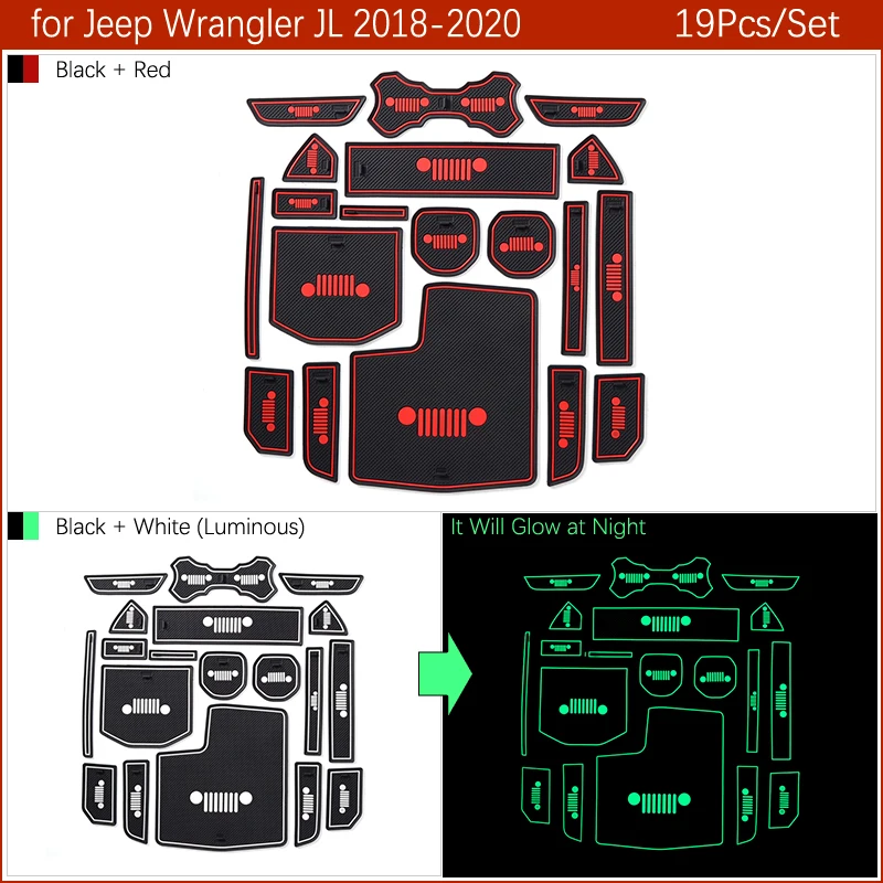 Противоскользящий коврик для ворот резиновые коврики чашек JEEP Wrangler JL 2018 2019 2020 Sport