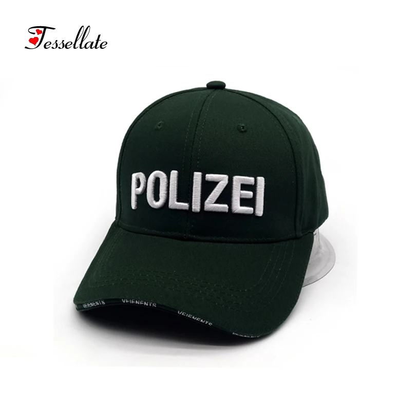 Бейсболка с вышивкой и надписью POLIZEI|Мужские бейсболки| |