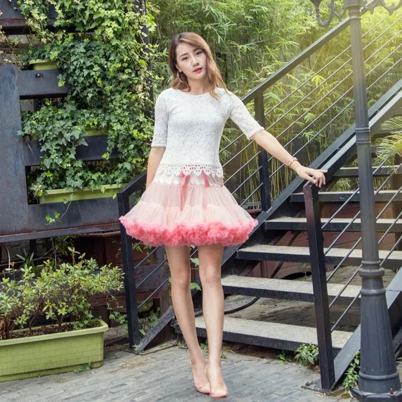 Юбки для женщин s Женская сетчатая пышная шифоновая однотонная Девичья