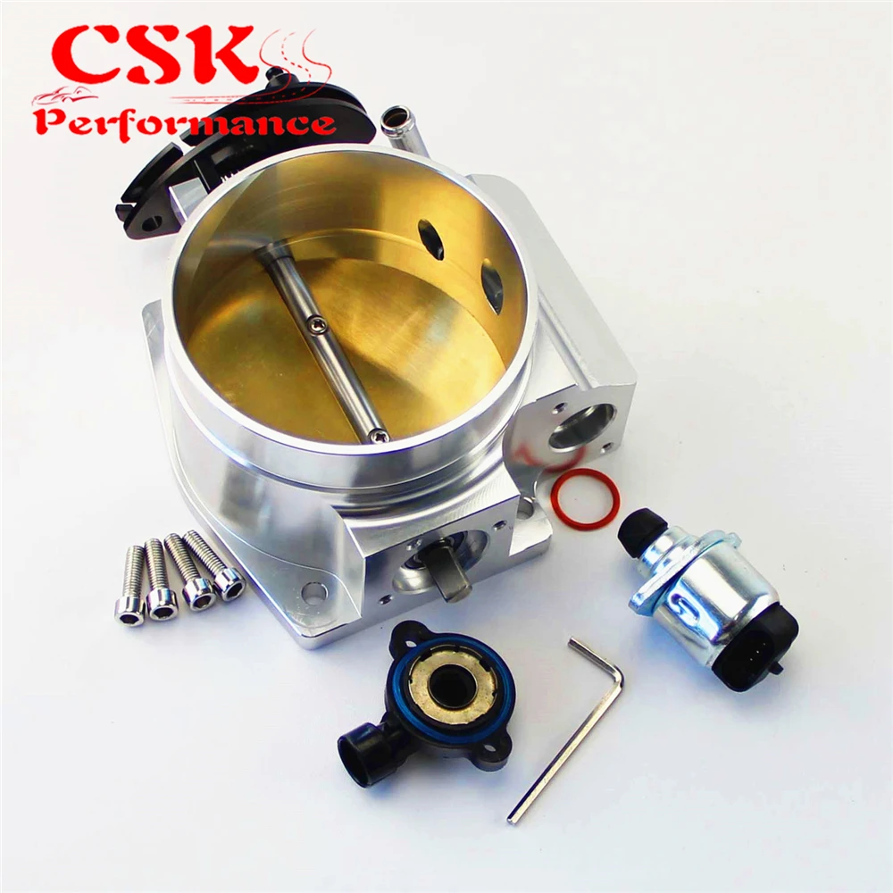 

102mm Throttle Body + TPS IAC Throttle Position Sensor Fits For Gen III LSX LS LS1 LS2 LS6 Silver/Black