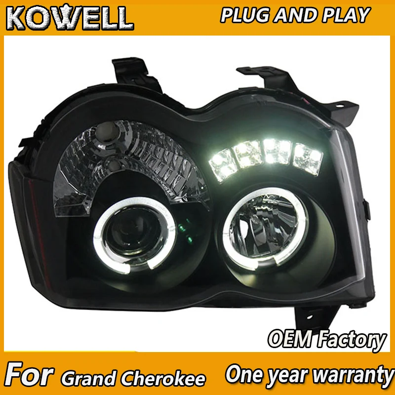 

KOWELL Car Styling For jeep Grand Cherokee 2008 2009 2010 headlight led DRL front Bi-Xenon Lens Double Beam HID KIT
