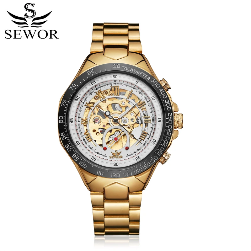 Часы SEWOR мужские механические автоматические с коробкой SWQ58|clock men|clock men stainlessclock