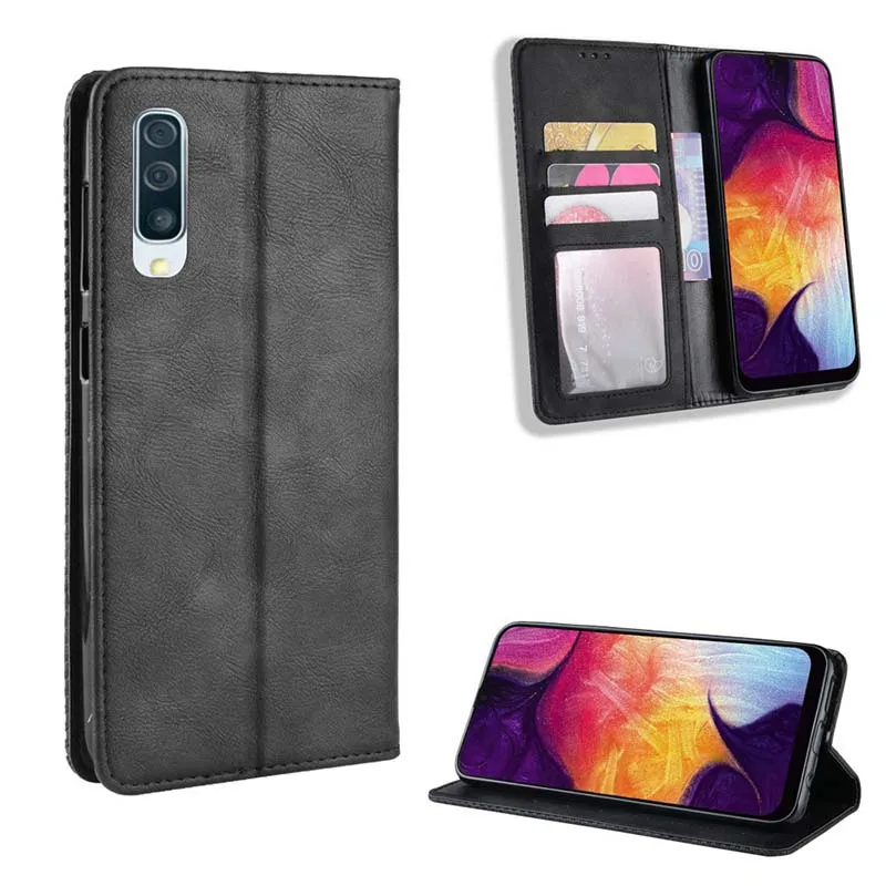 Винтажный чехол для samsung Galaxy A20e A 10 20 30 40 50 60 70 S сетчатый узор из искусственной кожи+ Мягкий ТПУ чехол-подставка с отделением для карт