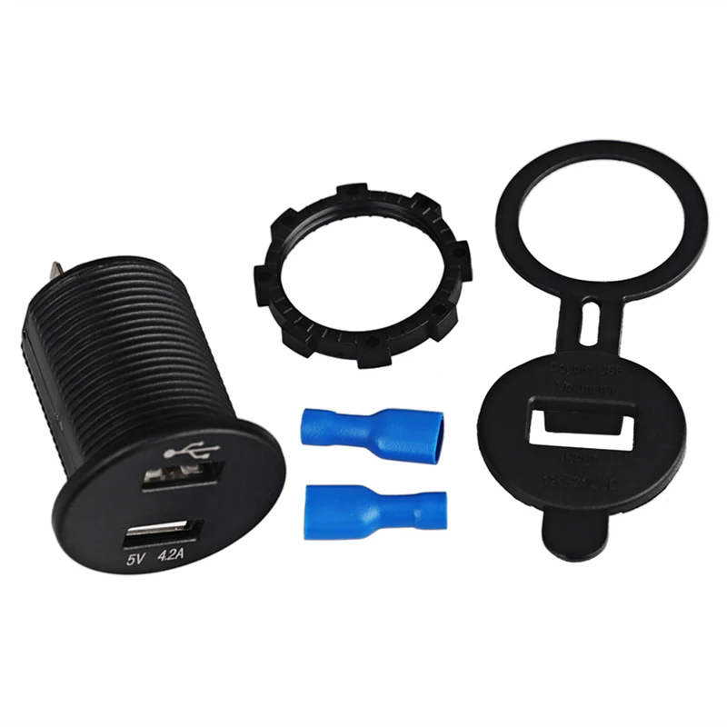 Автомобильное зарядное устройство с двумя USB портами и вольтметром 5 В 4 2 А|usb charger