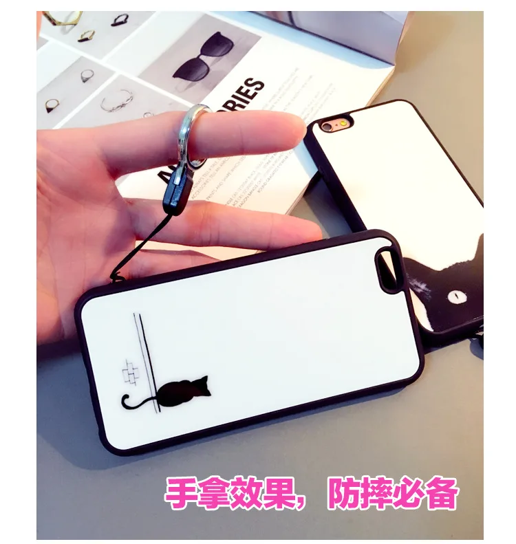 Повесить веревку падение следующие из мягкой резины Soft Shell ТПУ пары для iphone 6 S 7