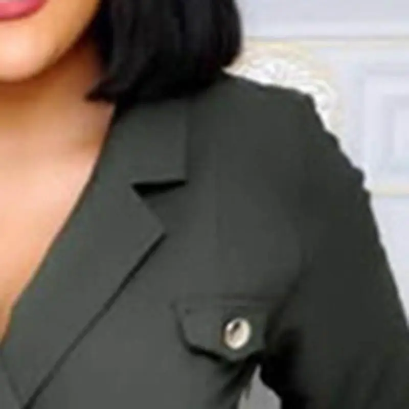 Винтажное элегантное офисное женское черное плиссированное платье средней