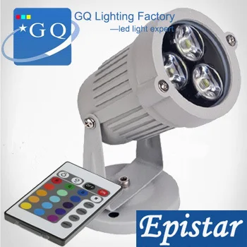 

50pcs factory direct sale free ship AC12v 24v 3W RGB Led underwater Light RGB DC 24V DC 12V led fountain light lighting lamp