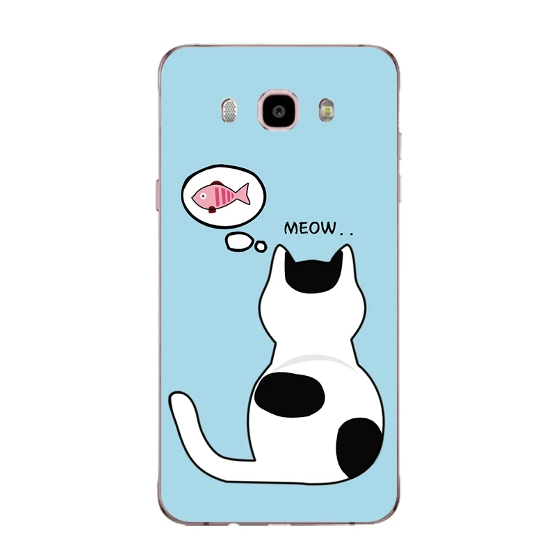 Мягкий прозрачный чехол из ТПУ с рисунком кота для Samsung J3 J5 J7 S6 S7 S8 note8 A3 A5 C7 J2prime