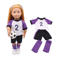 doll clothes purple gym suit sports wear ball uniform toy accessories fit 18 inch girl doll and 43 cm baby doll c262