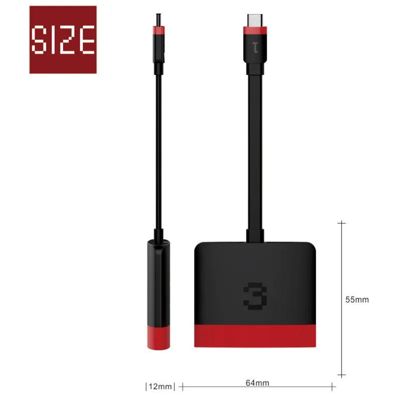 Черный Thunderbolt 3 USB C type c к HDMI 4K USB3.0 PD 60W быстрая зарядка 3 в 1 usb-хаб для Macbook Pro samsung s9 s10 huawei Matebook - Цвет: Черный