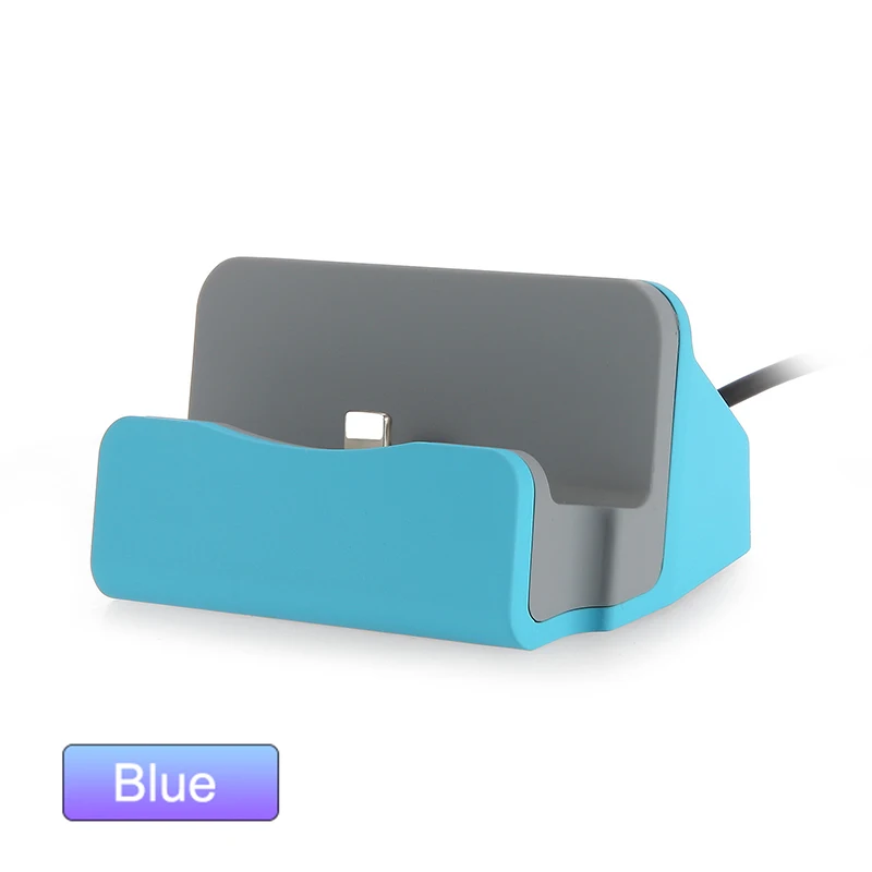 Charger Blue Док-станция зарядное устройство для iPhone Android type C Настольный зарядный порт Синхронизация Колыбель Док-станция держатель Micro USB-C зарядное устройство для телефона s - Тип штекера: Charger Blue