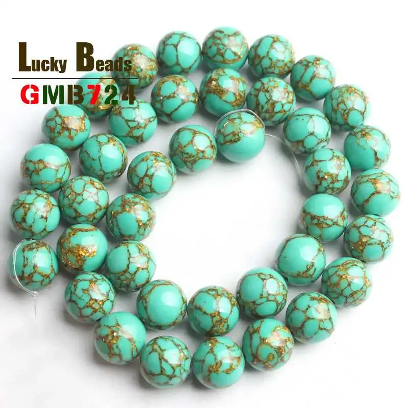 Круглые зеленые золотые линии бирюзовый камень бисер для самостоятельного