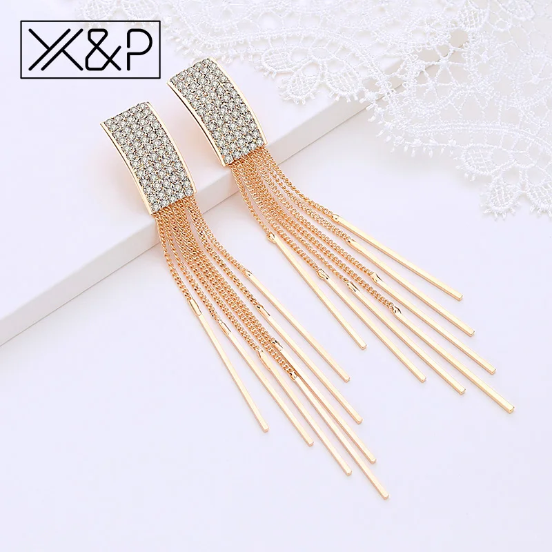 X & P модные брендовые длинные геометрические висячие серьги с кисточками и
