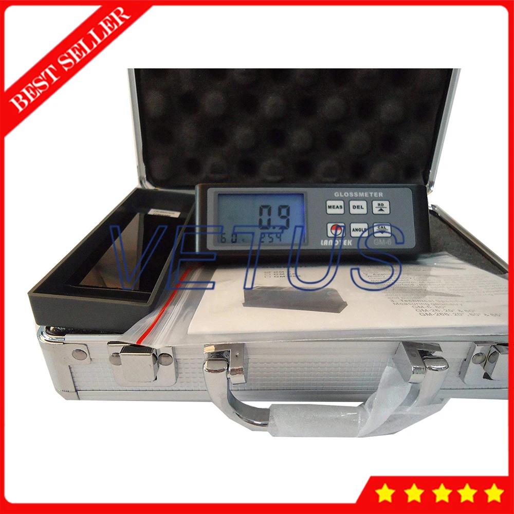 60 Degree Gloss Meter Glossmeter for Paints Inks Plastics Ceramics Marble Tester Data Memory Function GM-6 | Инструменты