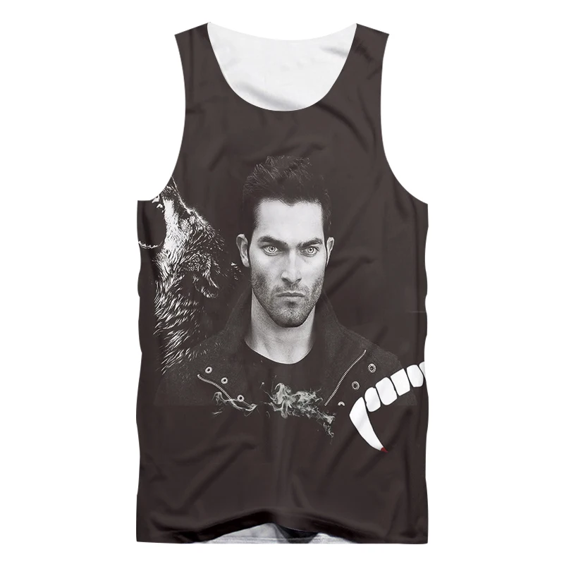 Майка OGKB Мужская быстросохнущая майка с забавным 3D принтом волк из полиэстера