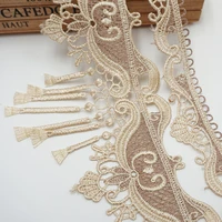 cusack 2 yards embroidery strip tassel lace ribbon trims applique for sofa cover curtain trimmings edge lace fabric sewing 12 cm