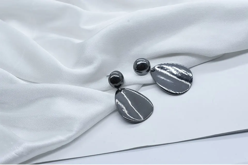 Carvejewl post серьги слеза падение круглые Висячие серьги для женщин ювелирные изделия девушка подарок Новая мода Корейский серьги матовая золотая пластина