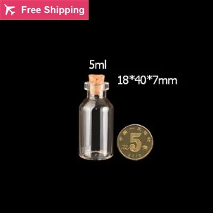 10 шт 5 мл/13 мл 18 мм Диаметр пустые стеклянные бутылки с пробкой DIY прозрачные банки