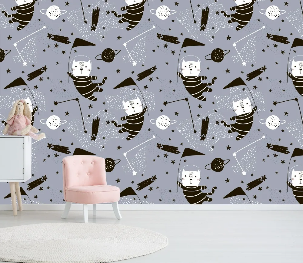 

[Self-Adhesive] 3D Space Cat Pattern 88 Wall Paper mural Wall Print Decal Wall Murals